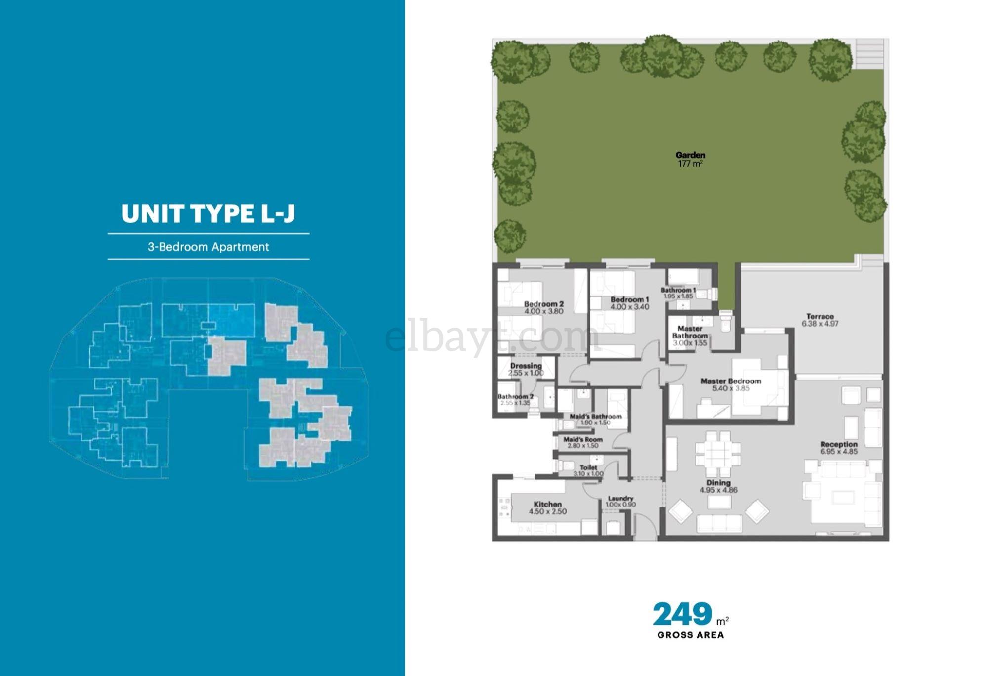 3 bedroom apartment unit type lj size 249 cfc festival living